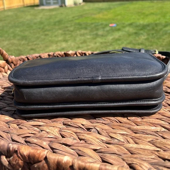 AUTH Vintage 1990-1993 Black Coach Pocket Purse 9755 Tea Rose Upcycle - Picture 8 of 12